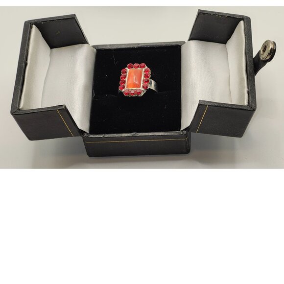 .925 Sterling Silver S/S Black Opal/Emerald/Ruby/Sapphire Ring Sz 8.5 $605 - Picture 8 of 8